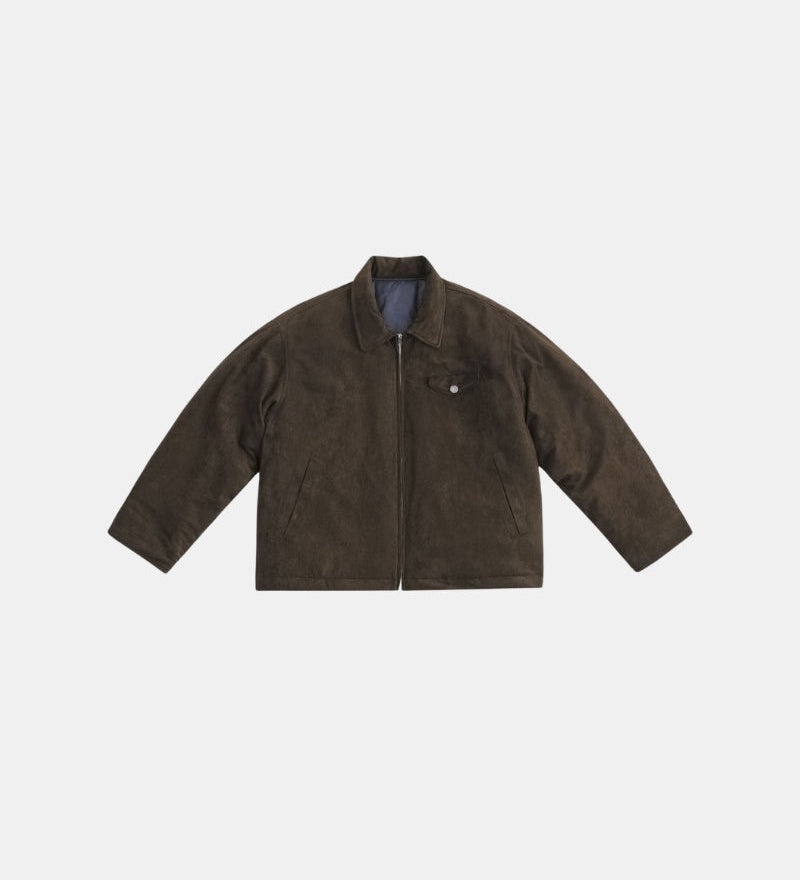 Vintage Suede Bomber Jacket