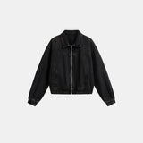 Washed Denim Bomber Jacket