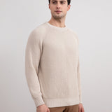 Beige English Rib Crewneck