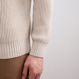Beige English Rib Crewneck