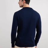 Blue Striped Open Polo Shirt