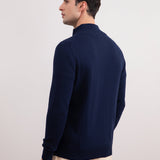 Blue Classic Zip-Up Cardigan