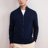 Blue Classic Zip-Up Cardigan