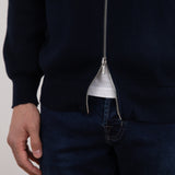 Navy English Rib Full Zip Cardigan