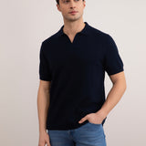 Navy Open Polo T-shirt