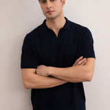 Navy Open Polo T-shirt