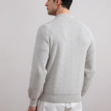 Grey Mélange English Rib Full Zip Cardigan