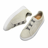 Olive Suede Laceless Sneaker