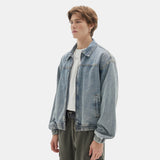 Washed Denim Bomber Jacket