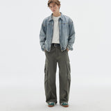 Washed Denim Bomber Jacket