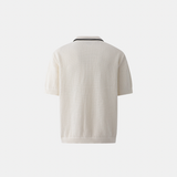 Contrast Trim Textured Knit Shirt