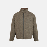 High‑Neck Wool Zip Jacket