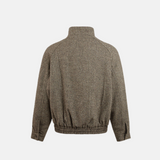 High‑Neck Wool Zip Jacket