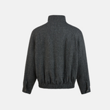 High‑Neck Wool Zip Jacket