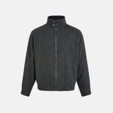 High‑Neck Wool Zip Jacket