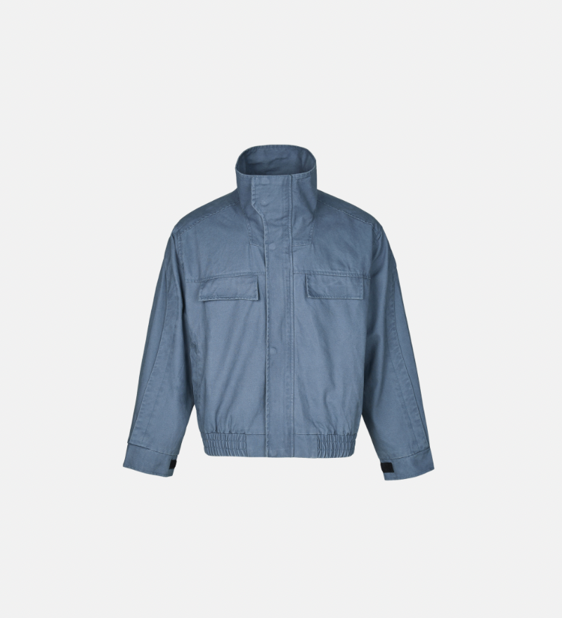 High‑Neck Utility Cotton Jacket