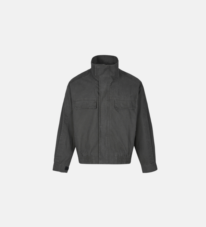 High‑Neck Utility Cotton Jacket
